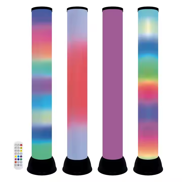 Modern floor lamp: Sleek design with dynamic RGB hues, casting immersive, ever-changing visuals. Elevate spaces with unique light art—perfect for modern interiors.